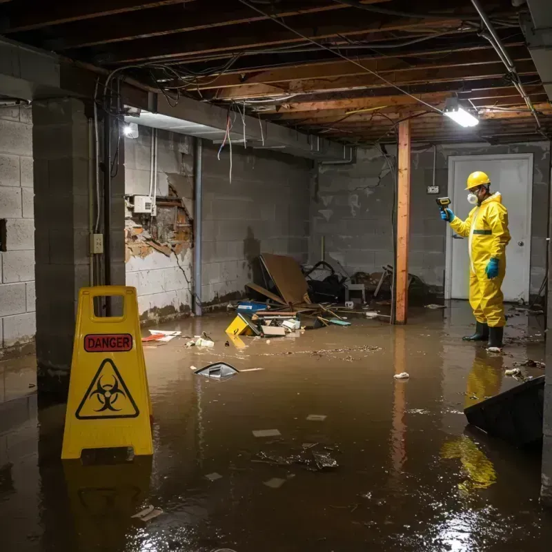 Flooded Basement Electrical Hazard in Linneus, MO Property