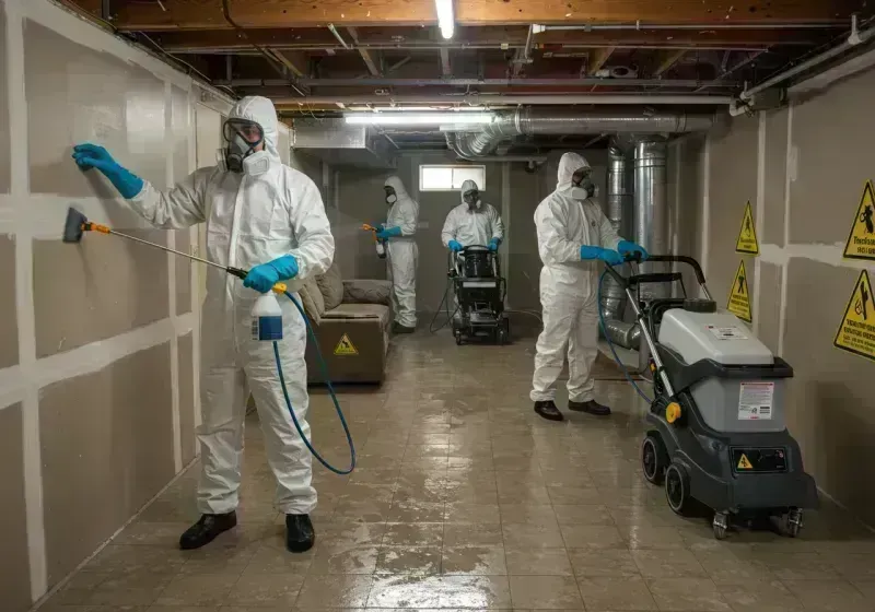 Basement Moisture Removal and Structural Drying process in Linneus, MO